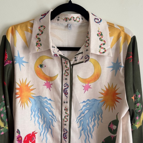 Colorful Patterned Button Down Shirt - Picture 6 of 6